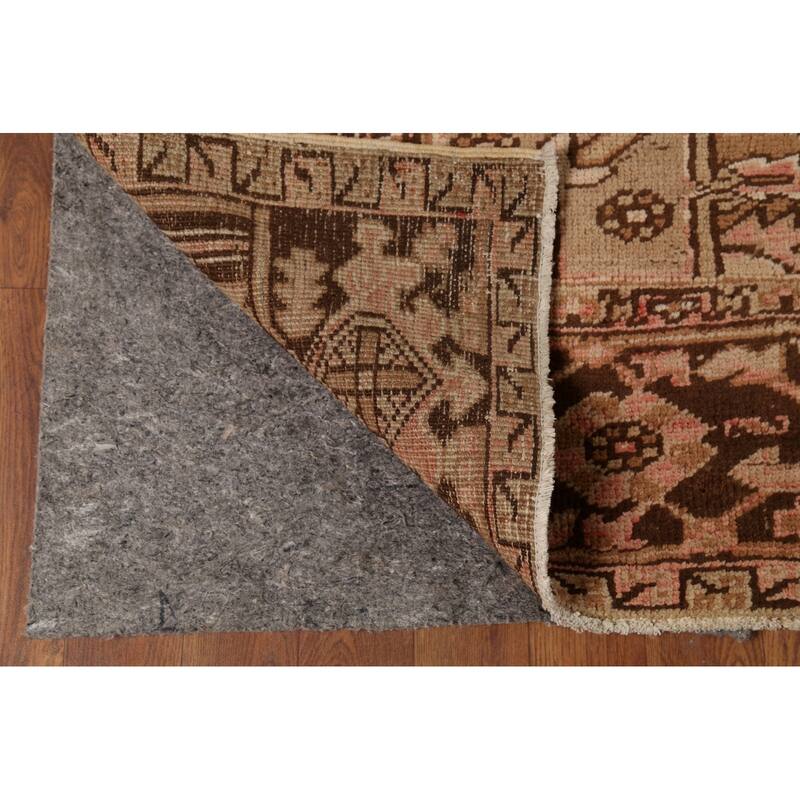 Pink Heriz Persian Vintage Area Rug Hand-Knotted Wool Carpet - 8'0"x 10'8"