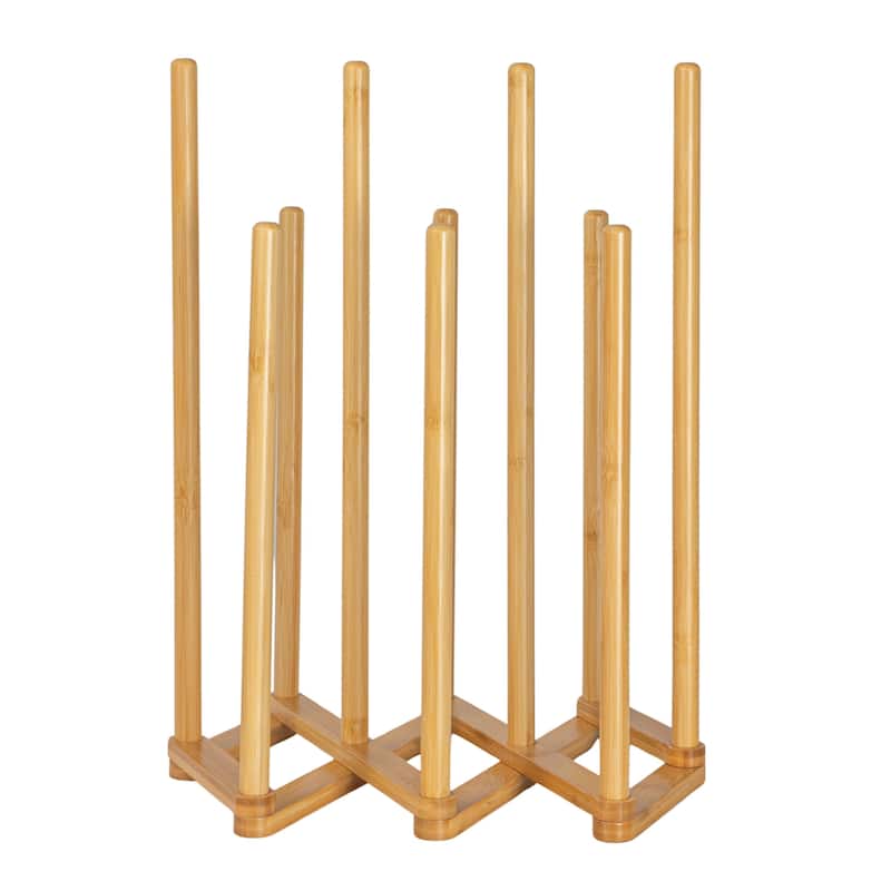 Household Essentials Bamboo and Metal 5 Pair Boot Rack - 18.3"L x 9.5"W x 18.1"H