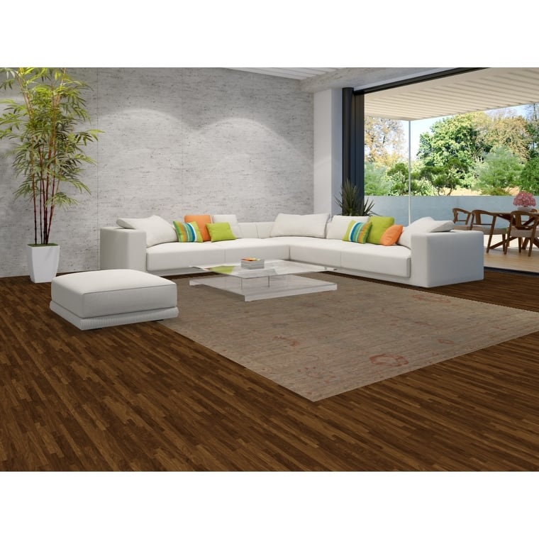 Vegetable Dye Beige Oushak Turkish Rug Hand-Knotted Wool Carpet - 9'2"x 12'3"