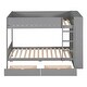 preview thumbnail 4 of 14, Grey Twin over Twin Wood Bunk Bed with Drawers