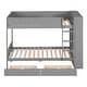 preview thumbnail 4 of 7, Grey Wood Bunk Bed With 2 Drawers and Multi-layer Cabinet, Full-length Guardrail