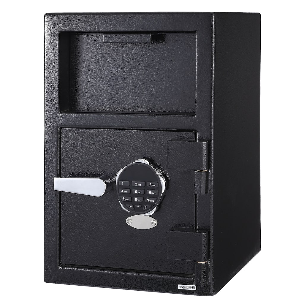 13.7'' X 15.7'' X 19.2'' Electronic Steel Safe with Keypad, Locking Drop Box,Slot, Metal Lock Box with Two Emergency Keys
