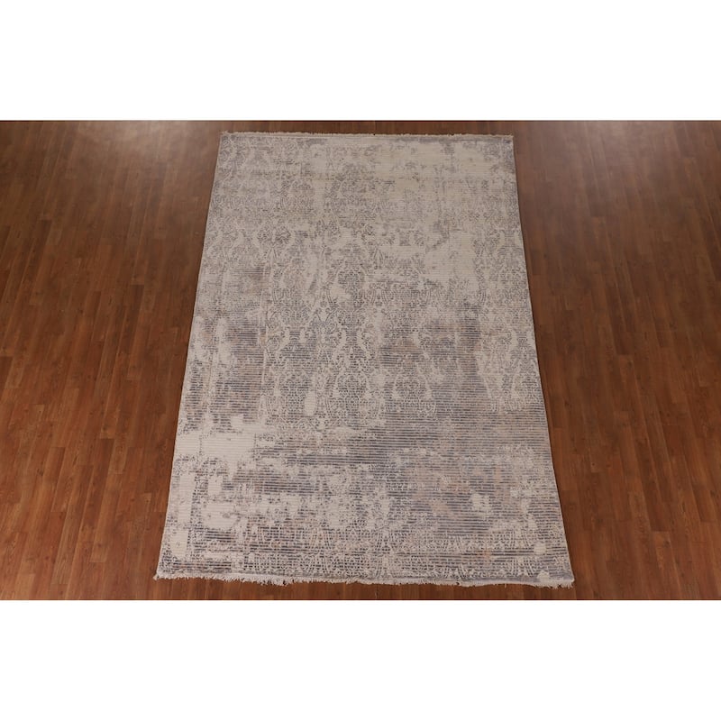 Abstract Modern Area Rug Hand-Knotted Contemporary Wool Carpet - 6'7"x 9'9"