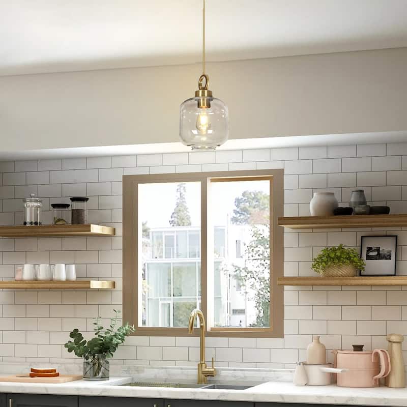 Cavitt Mid-century Modern Unique Pendant Lights Farmhouse Glass Kitchen Island Lighting - D 7.8'' x H 75.2''