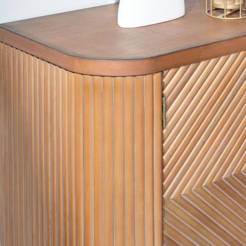 Modern Accent Buffet Cabinet Freestanding Sideboard Storage Cabinet with Adjustable Shelves and 4 Doors for Hallway, Entryway