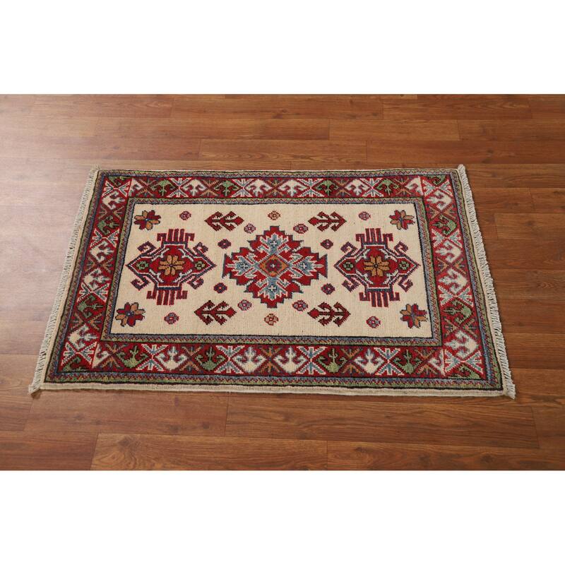 Traditional Kazak Oriental Foyer Rug Handmade Wool Carpet - 2'0"x 3'0"