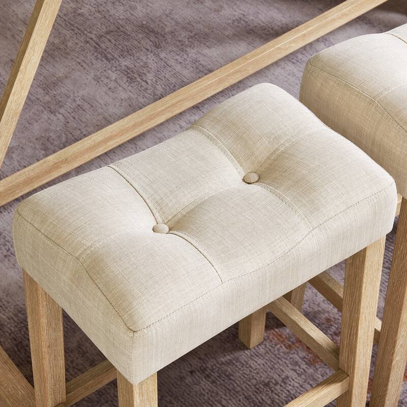 59" Bar Table Set with Power Outlet, Industrial Breakfast Table with 3 Stools, 4 Piece Counter Height Bar Table and Chair Set