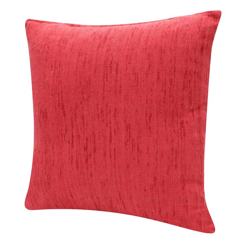 Handwoven Linen Solid Square Throw Pillow Cover - 20" - Coral Orange