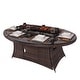 preview thumbnail 2 of 6, Ellington Outdoor Oval Wicker Firepit Table