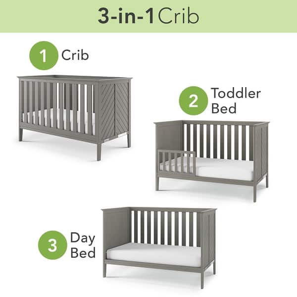 dimension image slide 0 of 6, Child Craft Atwood 3-in-1 Convertible Crib - N/A