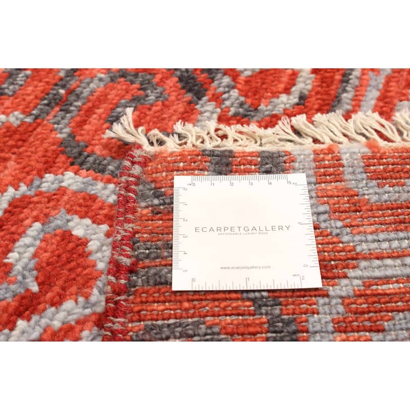 ECARPETGALLERY Hand-knotted Mystique Red Wool Rug - 4' x 6' 2"