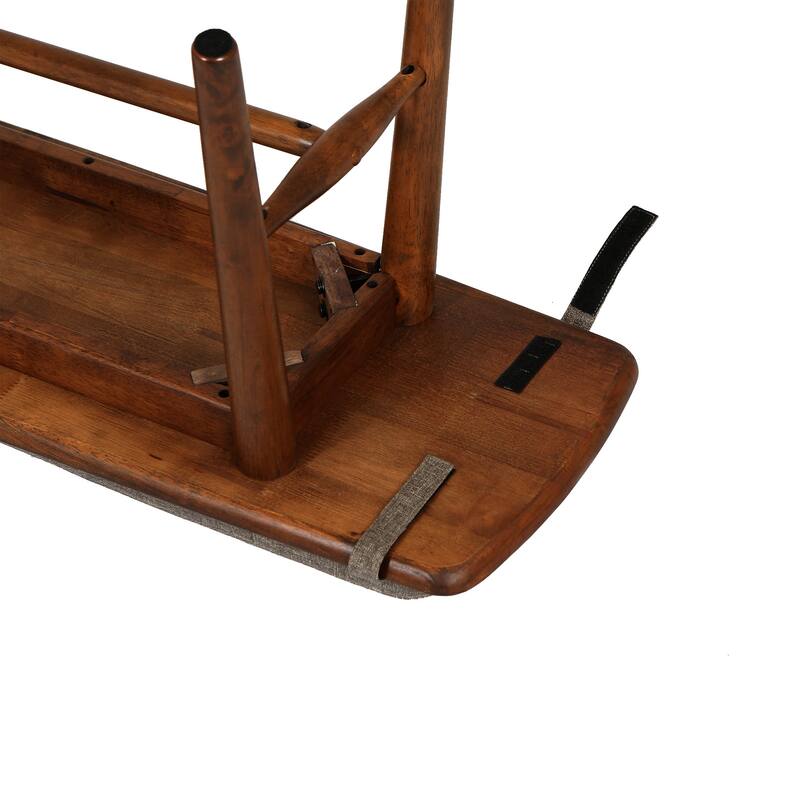 MacLuu Scandinavian Solid Wood Bench with Cusion