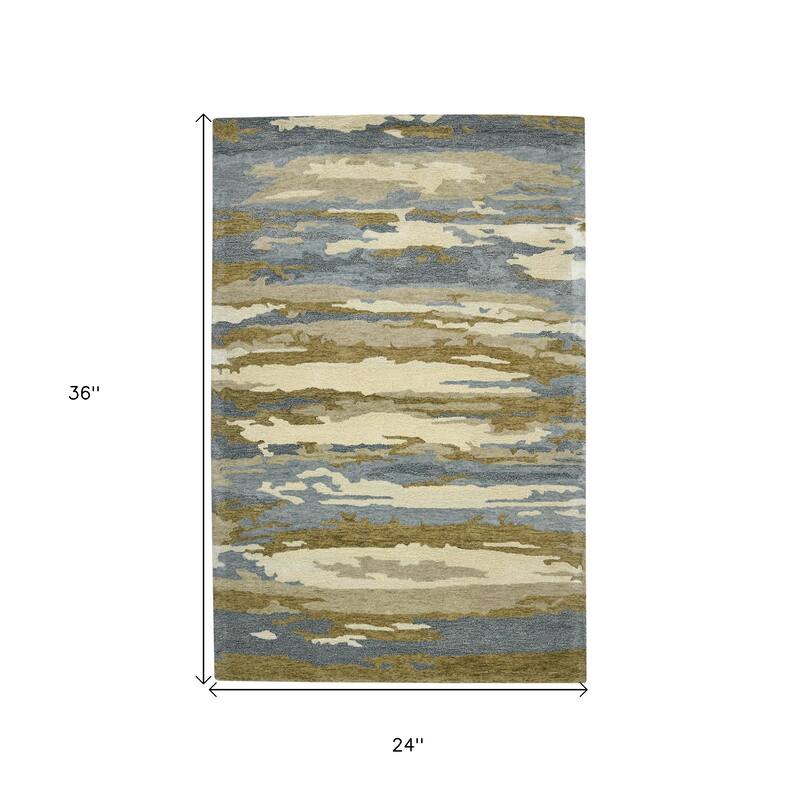 HomeRoots Abstract Transitional Rectangle Area Rug