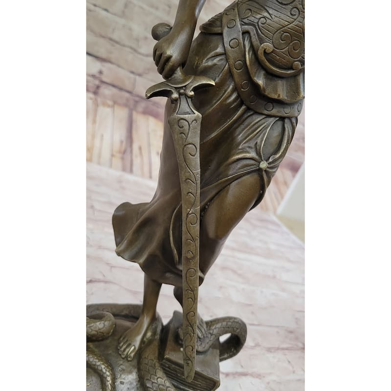 Themis Lady Justice Bronze Statue Sculpture Figure Lawyer Attorney Decor 19 Inches X 8 Inches