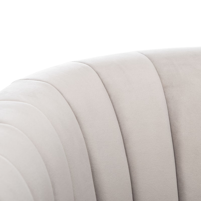 SAFAVIEH Couture Matejka Swivel Channel Tufted Barrel Chair - 28" W x 31" L x 30" H - 28Wx31Dx30H