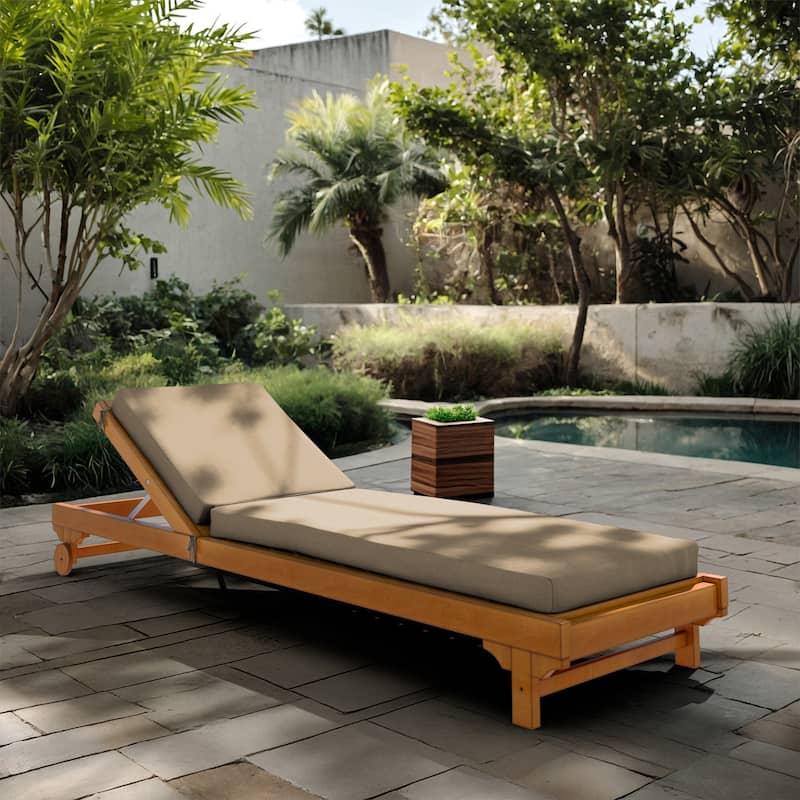 California Umbrella Outdoor Chaise Lounge Cushion, 24" x 78", 3.5" Thick, Memory Foam, Solstice Olefin Fabric