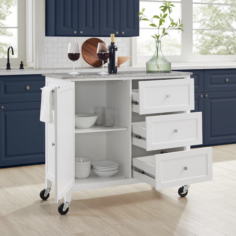Crosley Soren Granite Top Kitchen Island/Cart - 18.13"d x 42.13"w x 37.5"h