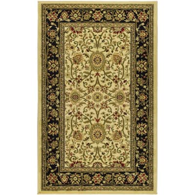 Oriental Round Area Rug Traditional Design Polypropylene Floor Rug Home Decor - 63 x 39