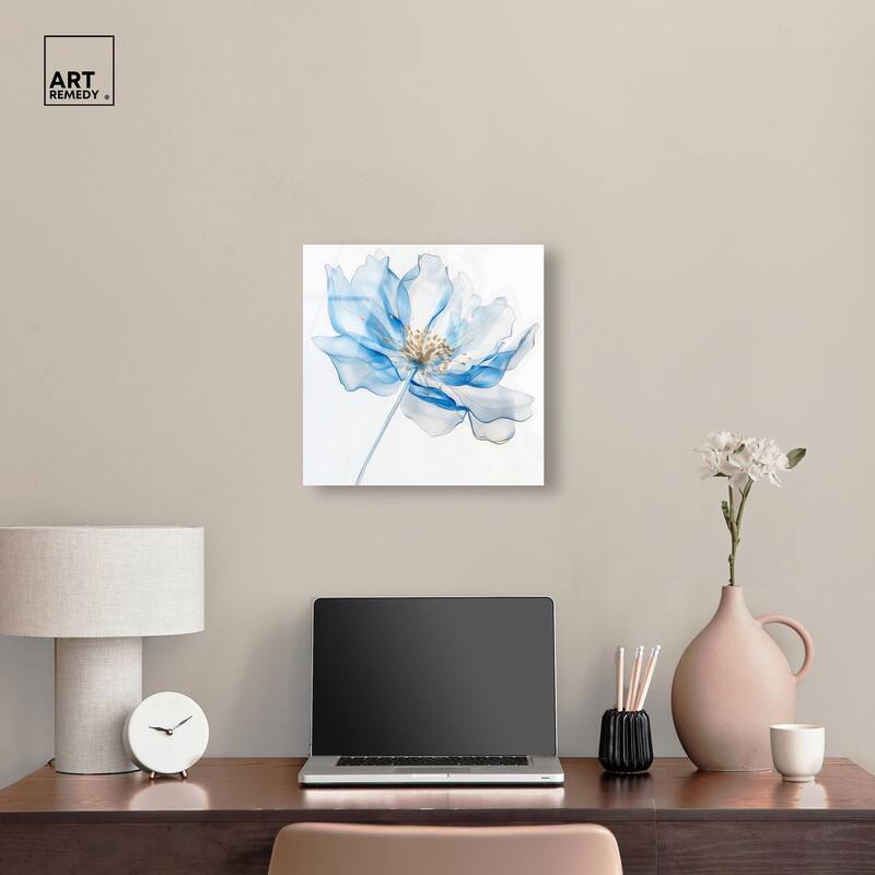 Glacier Ghost Blossom Acrylic by Art Remedy, Ready to Hang