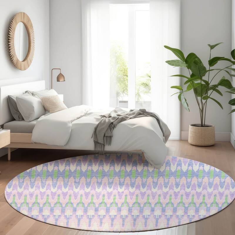 Premium Washable Super Soft Modern Flair Mayfield Rug - Lavender - 8' x 8'