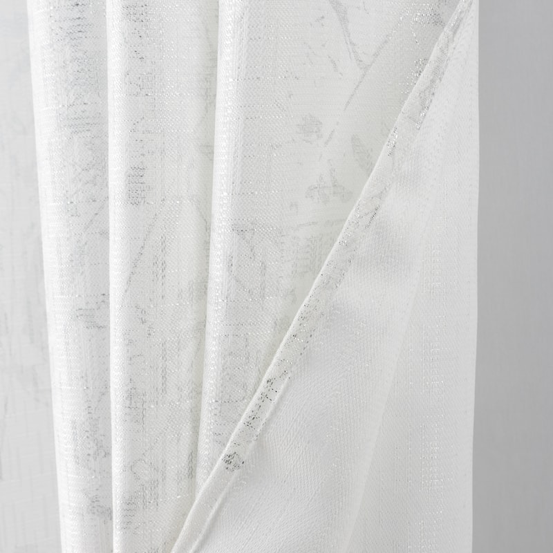 Brighton Abstract Leaves Foil Print Window Curtain
