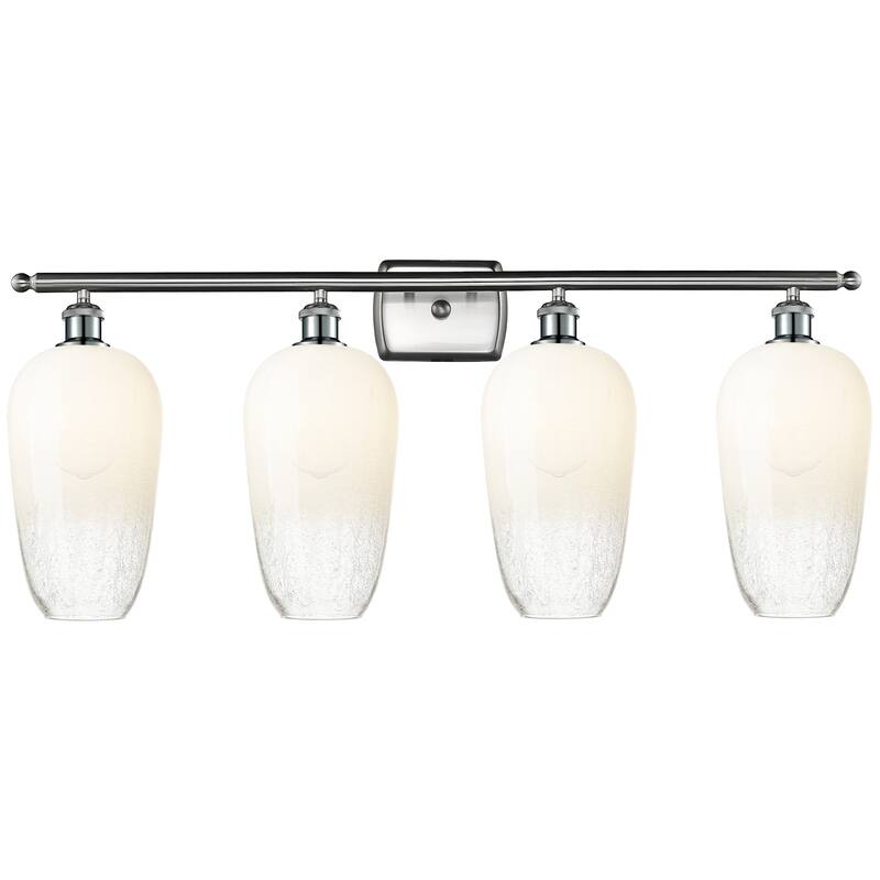 Innovations Lighting 516-4W-16-37 Brookhaven Flute Vanity Brookhaven - Brushed Satin Nickel / Opal