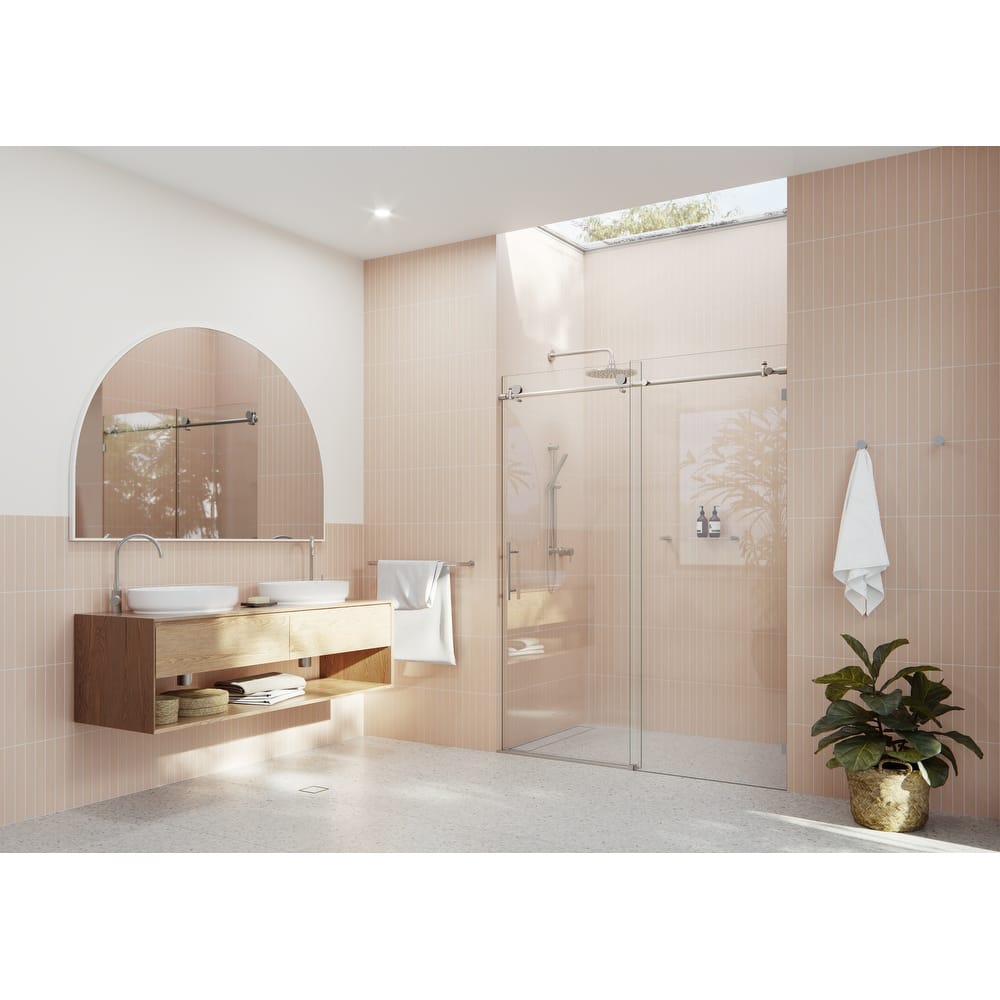 Glass Warehouse 56 in. - 60 in. x 78 in. Frameless Sliding Shower Door