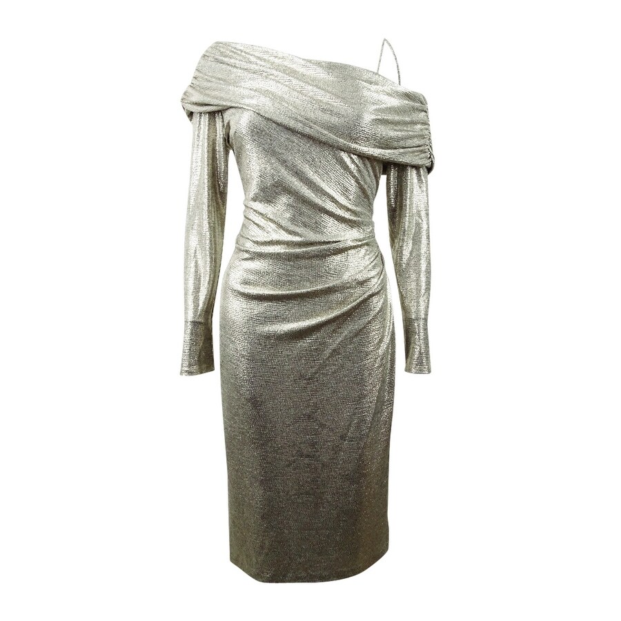 gold metallic dress plus size