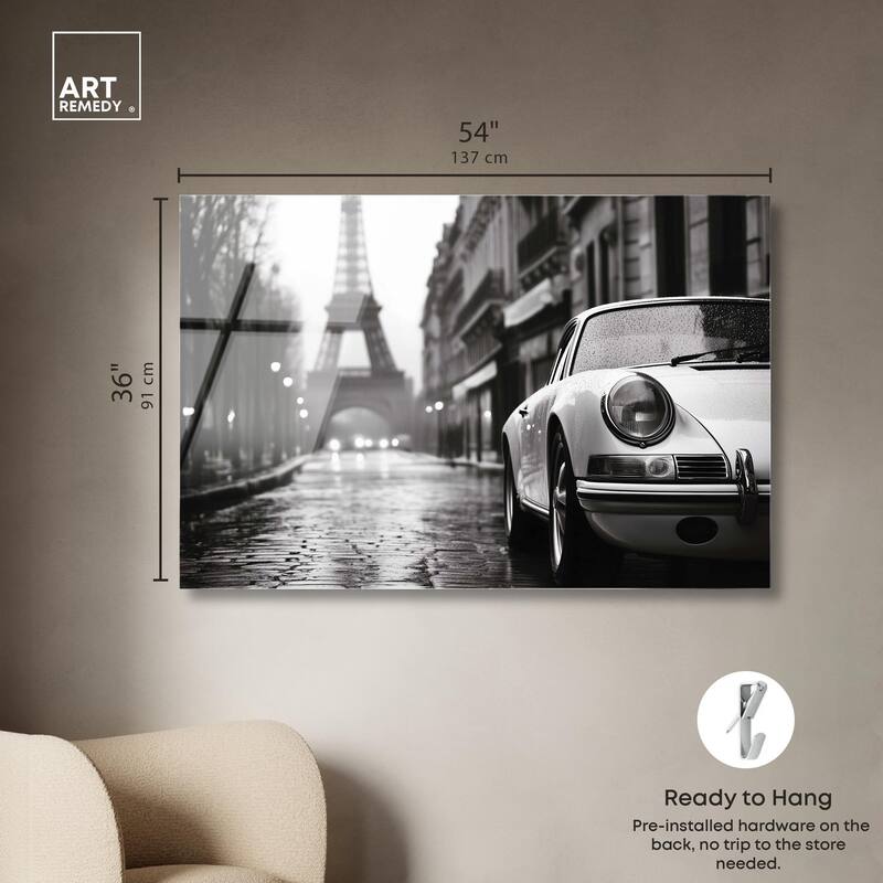 Rainy Day Paris Acrylic by Art Remedy, Ready to Hang