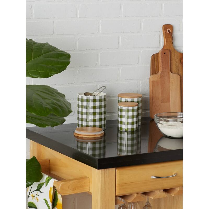 DII Buffalo Check Ceramic Canister (Set of 3)