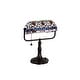 preview thumbnail 6 of 15, 12-inch Stained Glass Desk Lamp with Blue Gemstones