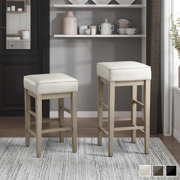 Hebron Square Barstool (Set of 2) - Overstock - 30943784