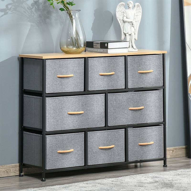 3-Tier Fabric Chest of Drawers - Grey