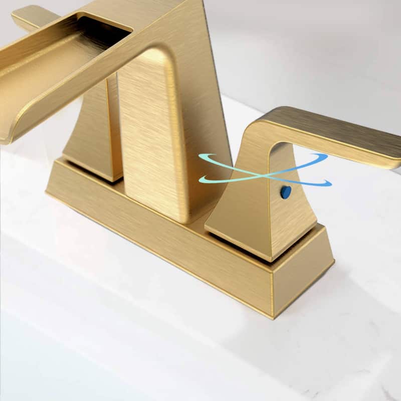 BATHLET 2-Handle Waterfall 4" Centerset Bathroom Faucet with Drain Assembly