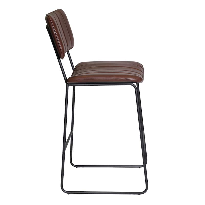 Steve Silver Tallon Metal and Faux Leather Bar Stool
