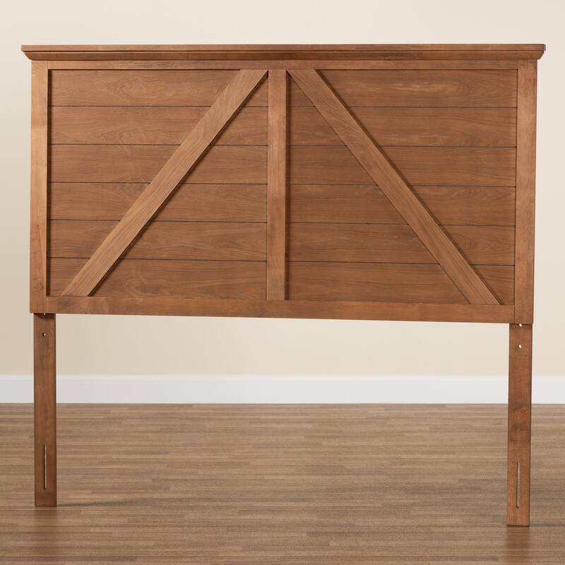 Yorick Classic and Traditional Ash Walnut Finished Wood Headboard