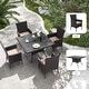 preview thumbnail 8 of 52, Kullavik Outdoor Dining Set, Rattan Patio Furniture Dining Table & Chairs