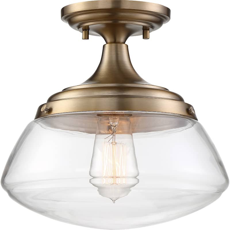 Kew 1-Light Semi Flush Burnished Brass - N/A