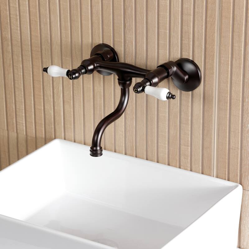 Kingston Brass Kingston Two-Handle 2-Hole Wall Mount Bathroom Faucet