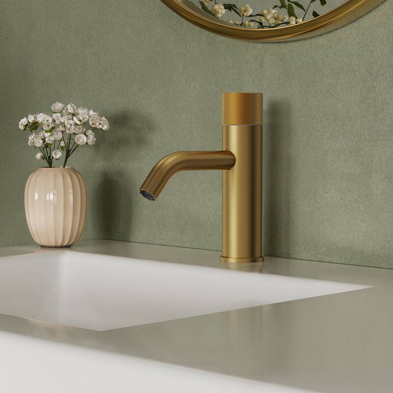 Modern 1-Handle Single Hole Bathroom Faucet with Anti-Slip Handle