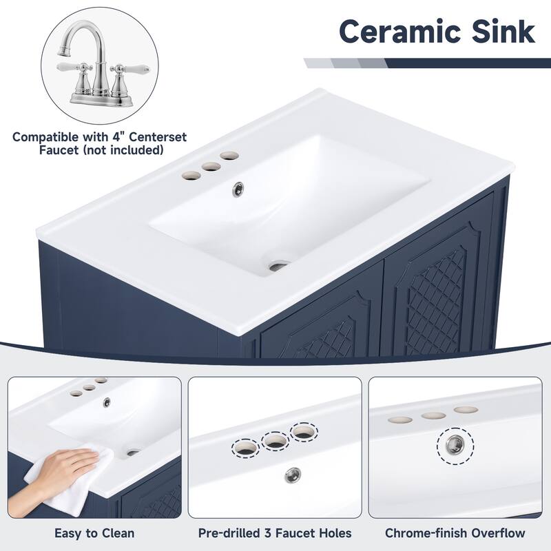 Christopher Knight Home - 30" Bathroom Vanity with Storage Solution