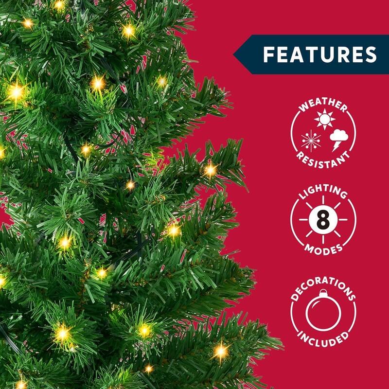 24"/2FT Small Christmas Tree with Multi-Color LED Lights, Table Top Christmas Tree Pre-lit Artificial Xmas Tree - Green
