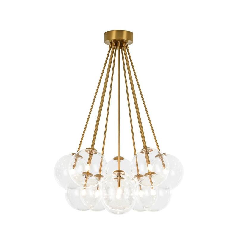 Glam 11-Light Dimmable Glass Bubble Sputnik Semi-flush Mount - N/A