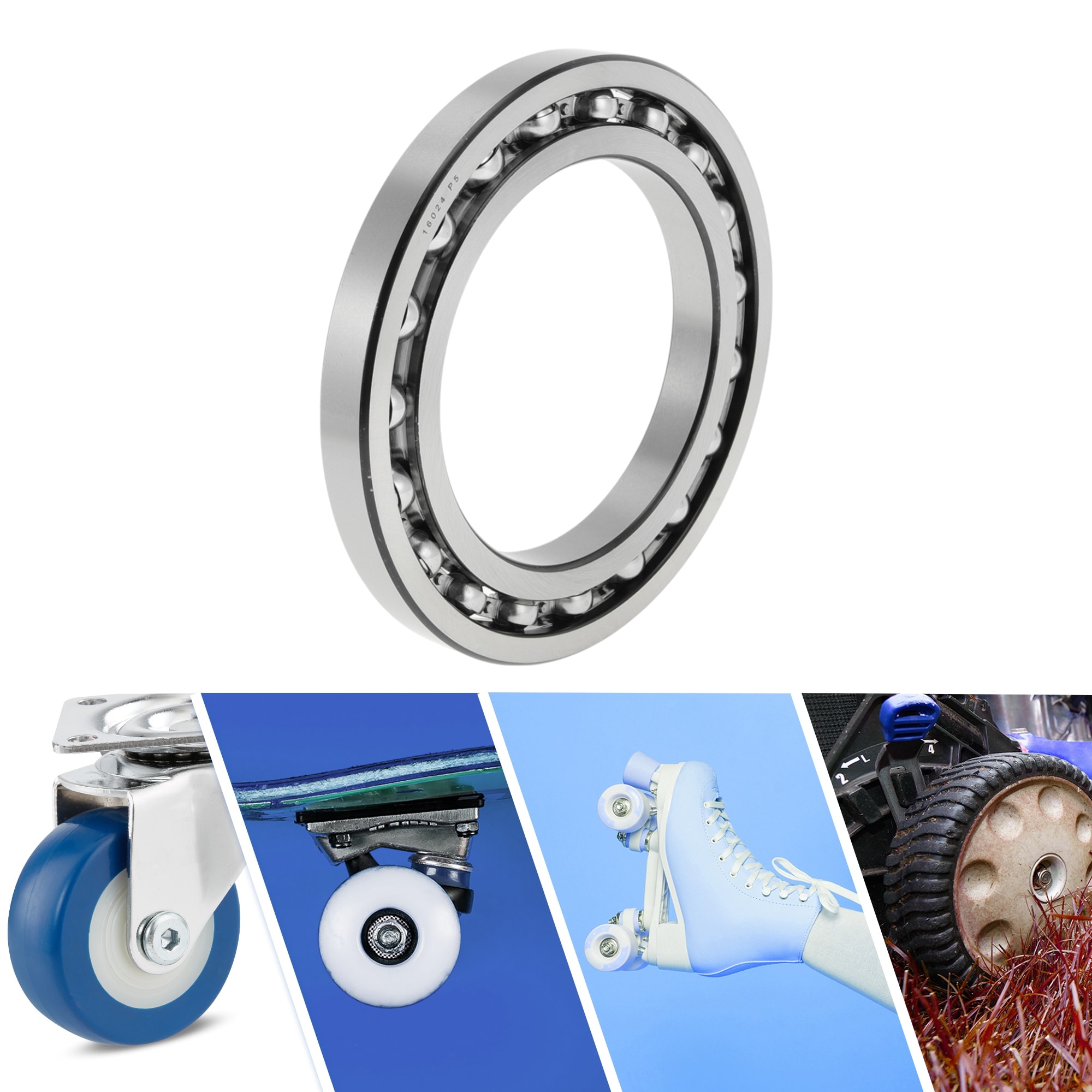 Deep Groove Ball Bearings P5 Open Type Lubricated Bearings Car Scooter Skateboard Wheel Universal - Silver Tone
