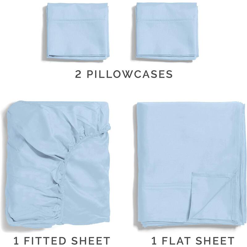 CGK Linens 4 Piece 100% Cotton 400 Thread Count Soft & Comfy Bed Sheet Set