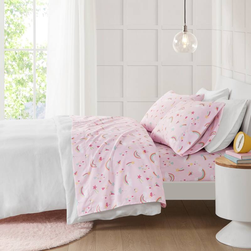 Intelligent Design Printed Microfiber Bed Sheet Set