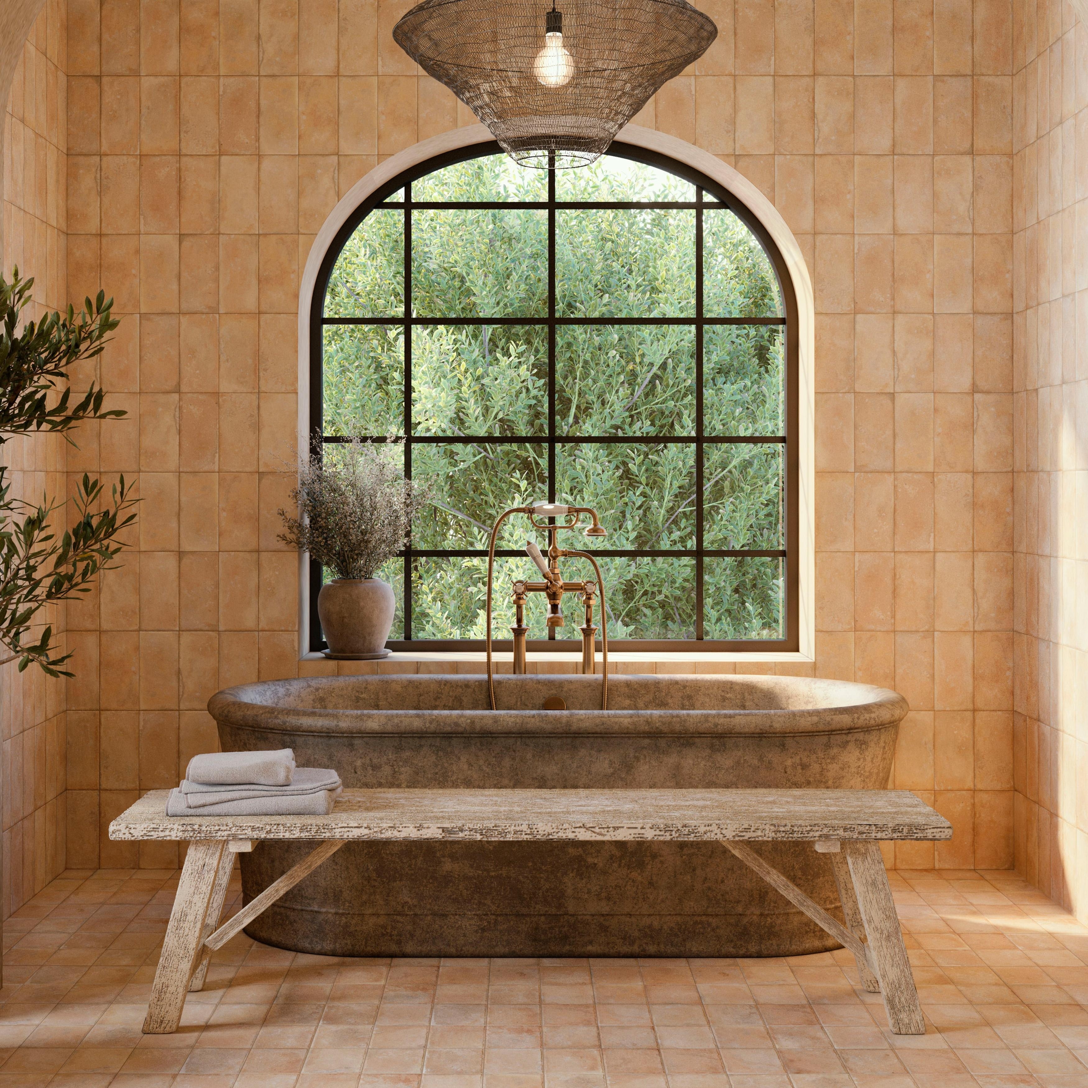 Merola Tile Kings Storia Due Sand 8-3/4" x 8-3/4" Porcelain Floor and Wall Tile