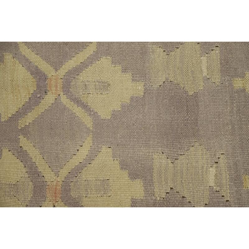 Hand Woven Oriental 100% Wool Carpet Southwestern Tribal Greys & Charcoal Kilim Area Rug - 5' 2'' X 3' 2''