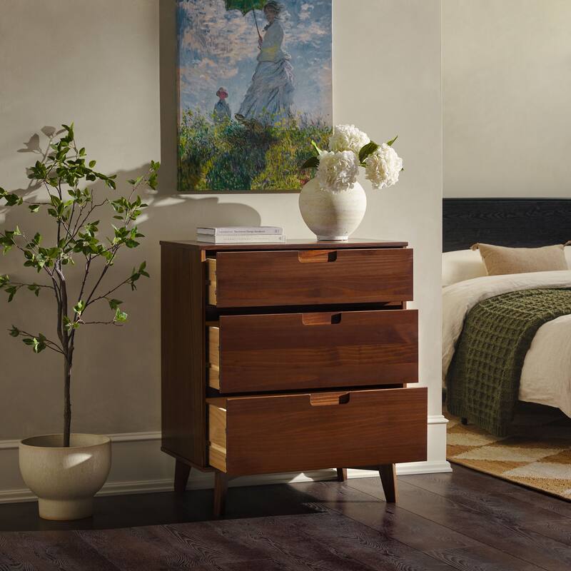 Middlebrook Mid-Century Solid Pine 3-Drawer Storage Chest
