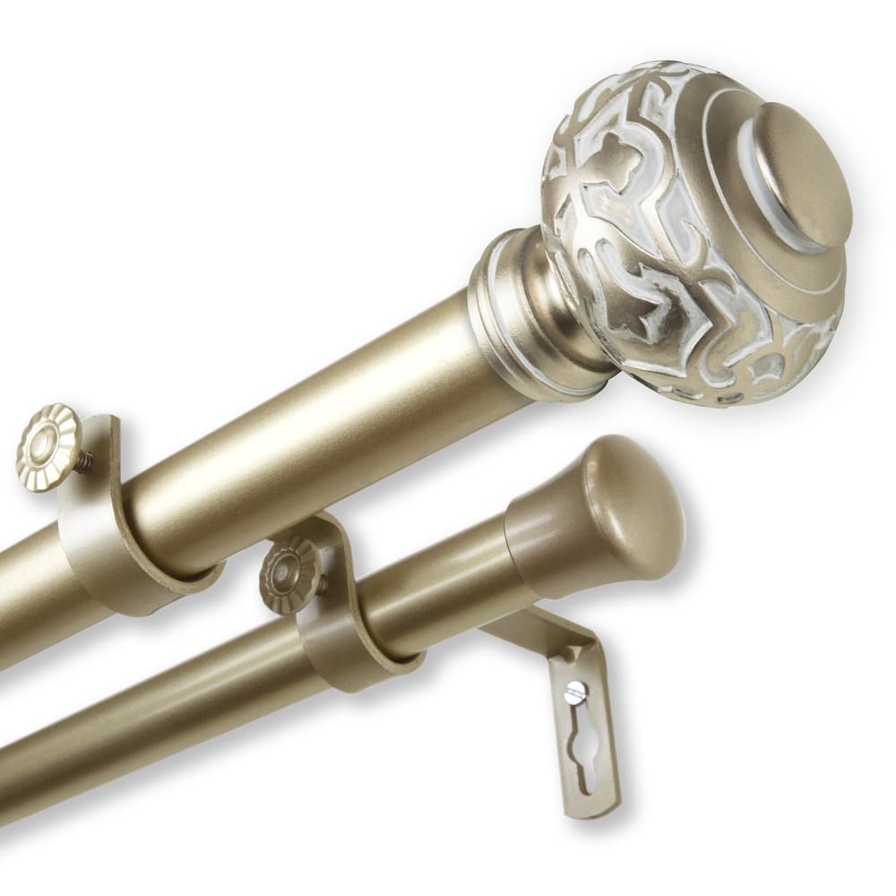 InStyleDesign Sycamore 1 inch Diameter Adjustable Double Curtain Rod